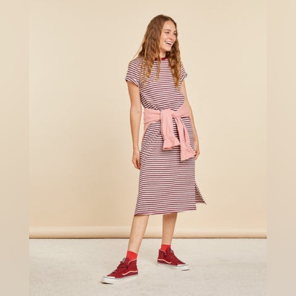 Bando Dahlia Stripe Midi Tee Dress - Picture 1 of 5